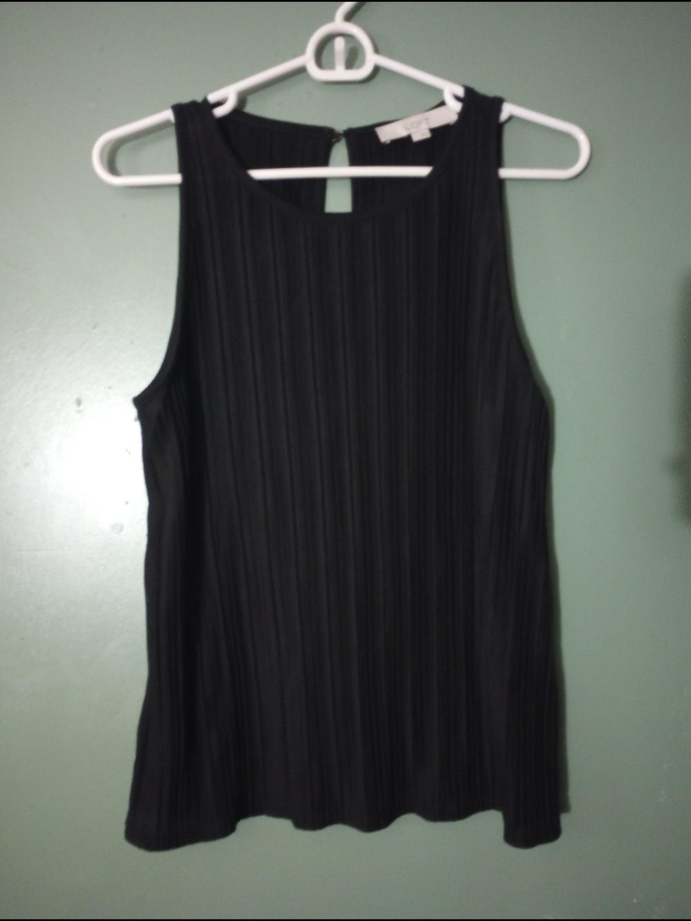 LOFT Black Ribbed Sleeveless Top